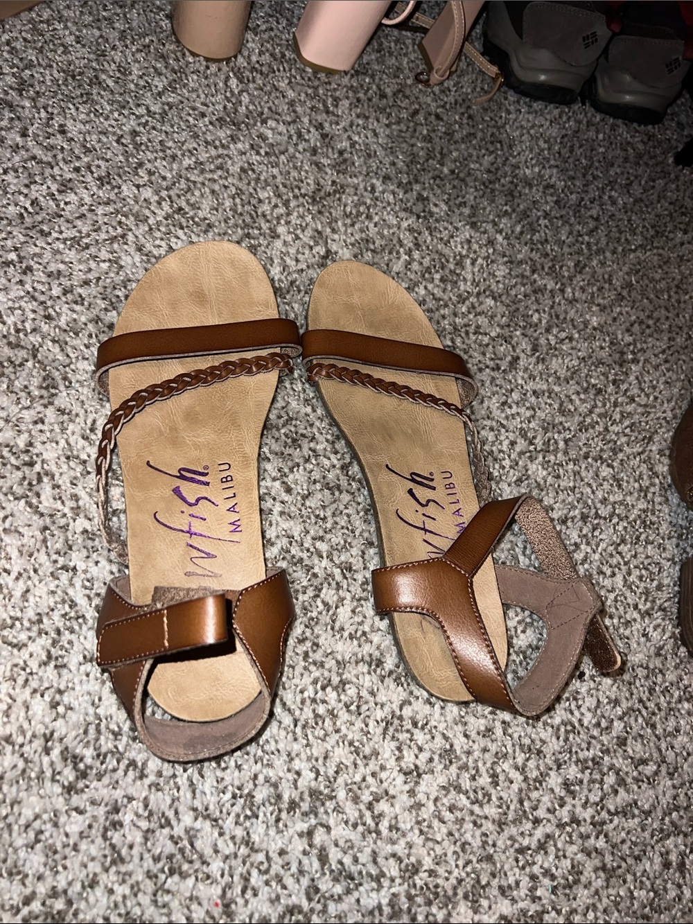 Native Spirit Braided-Strap Women's Tan Sandals